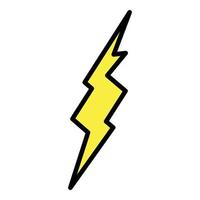 Lightning in a thunderstorm icon color outline vector