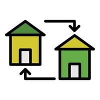 Housing exchange icon color outline vector