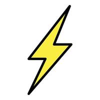 Lightning symbol icon color outline vector