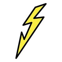 Lightning at an angle icon color outline vector