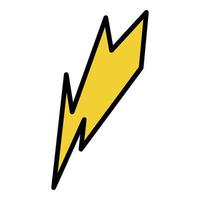 Lightning bolt icon color outline vector