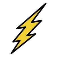 Silhouette of lightning icon color outline vector