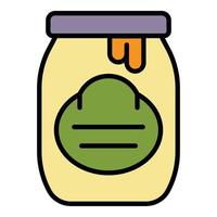 Honey jar icon color outline vector