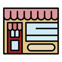 Local business shop icon color outline vector