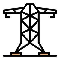 Electric tower icon color outline vector