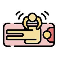 Body massage top view icon color outline vector