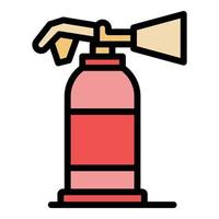 Fire extinguisher icon color outline vector