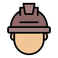 Mining man icon color outline vector