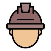 Mining man icon color outline vector