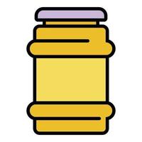 Glassware jam jar icon color outline vector