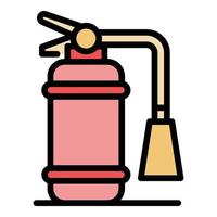 Danger fire extinguisher icon color outline vector