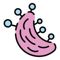 Malignant bacteria icon color outline vector