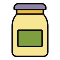Apricot jam jar icon color outline vector