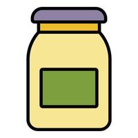 Apricot jam jar icon color outline vector