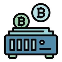 Mining farm icon color outline vector