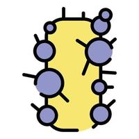 Streptococcus colony icon color outline vector