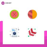 4 Thematic Vector Flat Icons and Editable Symbols of close printing no photo arrow Editable Vector Design Elements