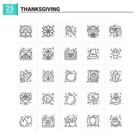 25 Thanksgiving icon set vector background