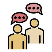 People talking icon color outline vector