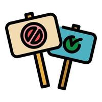 Democracy protest icon color outline vector