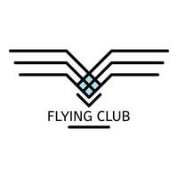 Flying club logo, outline style vector