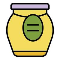 Fresh jam jar icon color outline vector