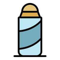 Mint deodorant roll icon color outline vector