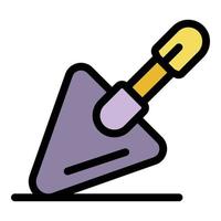 Tiler trowel icon color outline vector