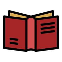 Open book back view icon color outline vector