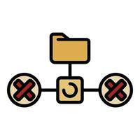 Folder network firewall icon color outline vector