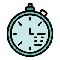 Code in the clock icon color outline vector
