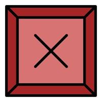 Cross firewall icon color outline vector