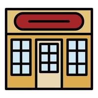 Storefront icon color outline vector