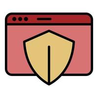 Safe web page icon color outline vector