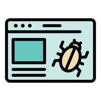 Bug in web application icon color outline vector