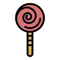 Swirl lollipop icon color outline vector