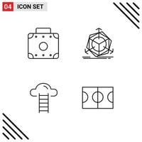 Stock Vector Icon Pack of 4 Line Signs and Symbols for briefcase user change object basketball Editable Vector Design Elements