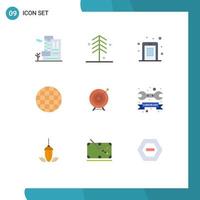 Pack of 9 Modern Flat Colors Signs and Symbols for Web Print Media such as aim waffle access viennese pin code Editable Vector Design Elements