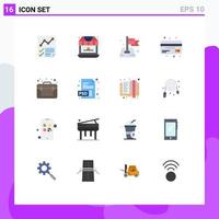 User Interface Pack of 16 Basic Flat Colors of debit credit store card target Editable Pack of Creative Vector Design Elements