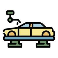 Car assembly line icon color outline vector