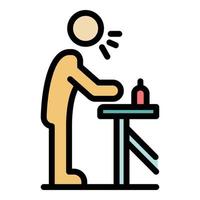 Coughing man icon color outline vector