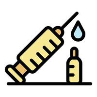 Syringe injection icon color outline vector