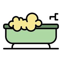 Soap in bathtub icon color outline vector