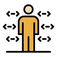 Coding man icon color outline vector