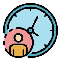 Headhunter time clock icon color outline vector