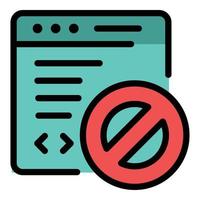 Denied on web application icon color outline vector