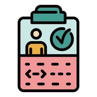 Clipboard with coding man icon color outline vector