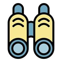 Binoculars icon color outline vector