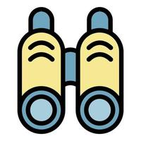 Binoculars icon color outline vector