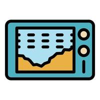 Sonar catch fish icon color outline vector